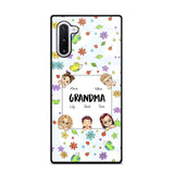 Personalized Grandma with Kids Name Flowers Background Gift For Grandma Phonecase PNDT2906