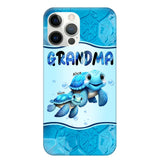 Personalized Grandma Turtles with Kid Name Ocean Background Gift For Grandma Phonecase 23JUN-HN30