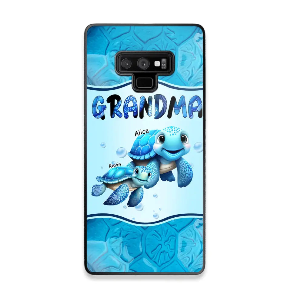 Personalized Grandma Turtles with Kid Name Ocean Background Gift For Grandma Phonecase 23JUN-HN30