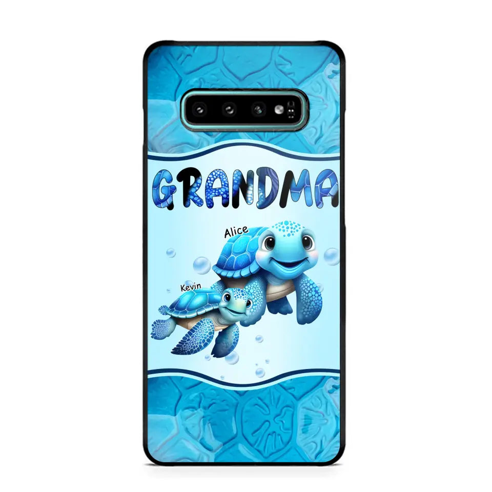 Personalized Grandma Turtles with Kid Name Ocean Background Gift For Grandma Phonecase 23JUN-HN30