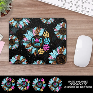 Personalized Sunflower Dog Mom & Dog Name Mouse  Pad Printed PNDT0507