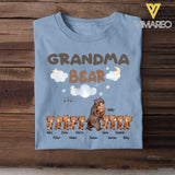 Personalized Grandma Bear with Kid Names T-shirt HTHHN3006