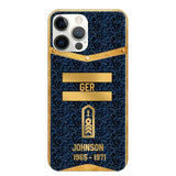 Personalized Royal Golden German Veteran Phonecase Printed