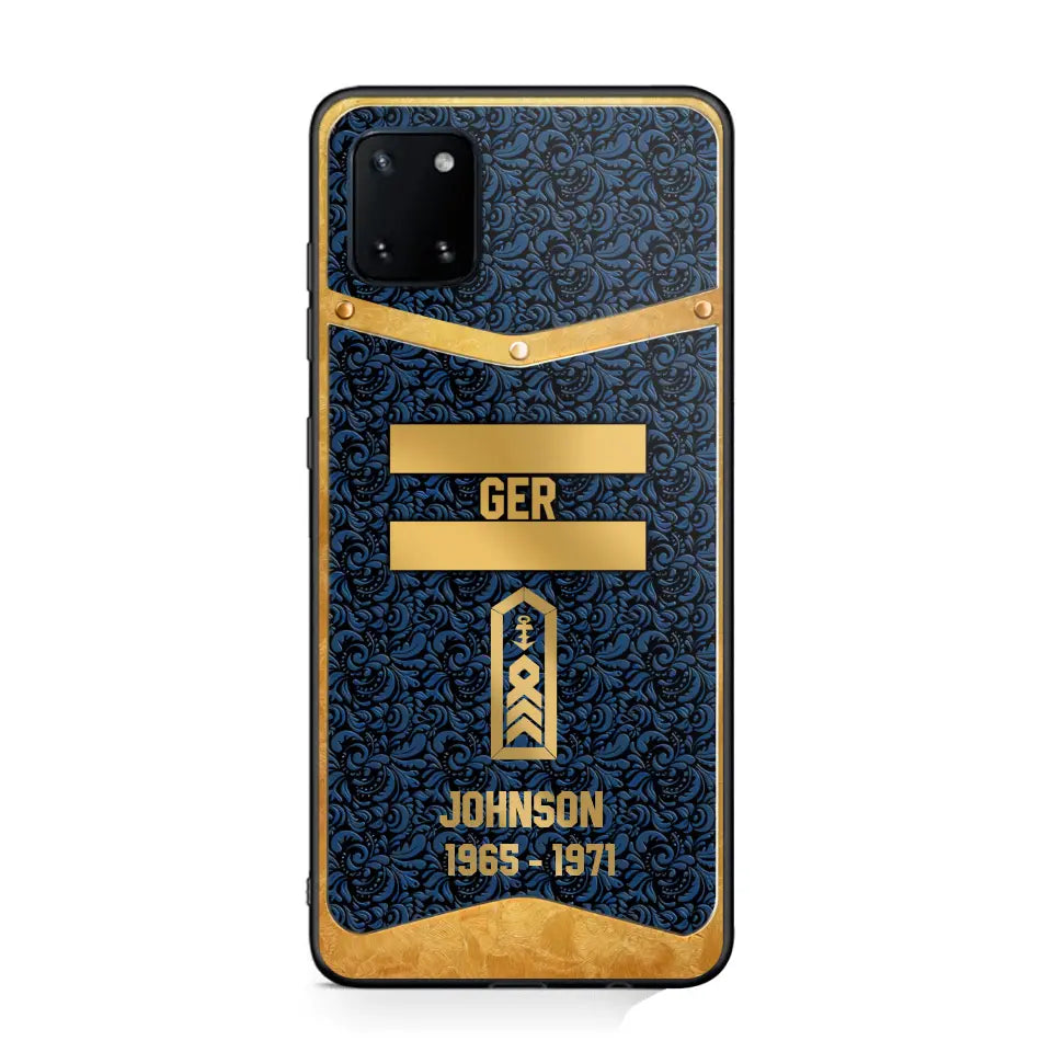 Personalized Royal Golden German Veteran Phonecase Printed