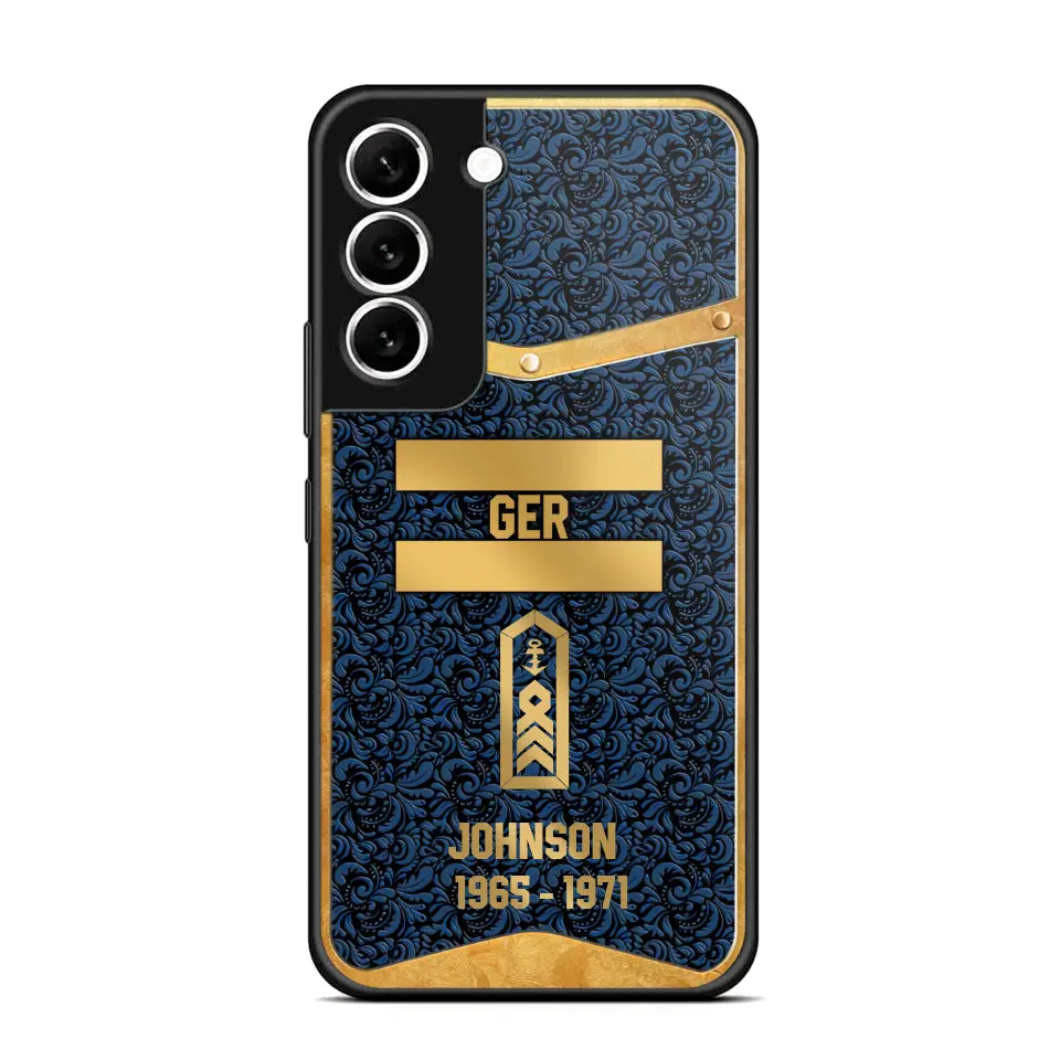 Personalized Royal Golden German Veteran Phonecase Printed