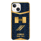 Personalized Royal Golden French Veteran Phonecase Printed 67