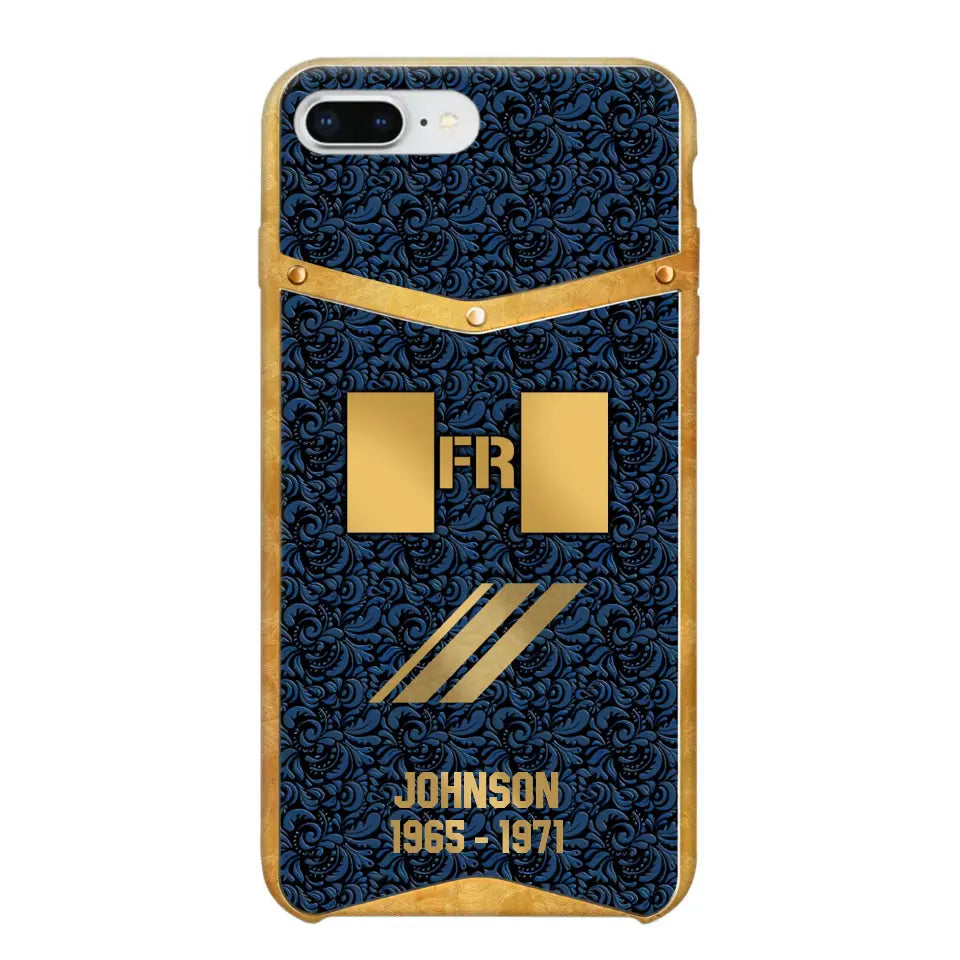 Personalized Royal Golden French Veteran Phonecase Printed 67