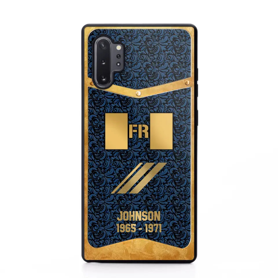 Personalized Royal Golden French Veteran Phonecase Printed 67