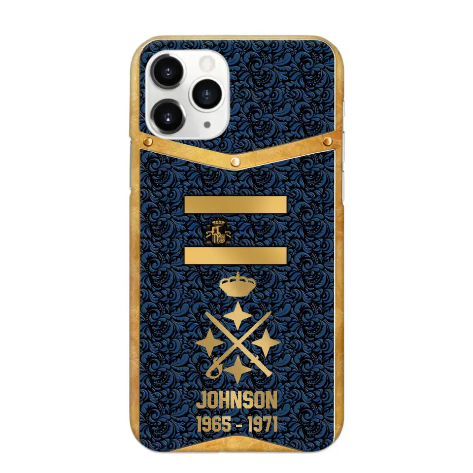 Personalized Royal Golden Spanish Veteran Phonecase Printed 67