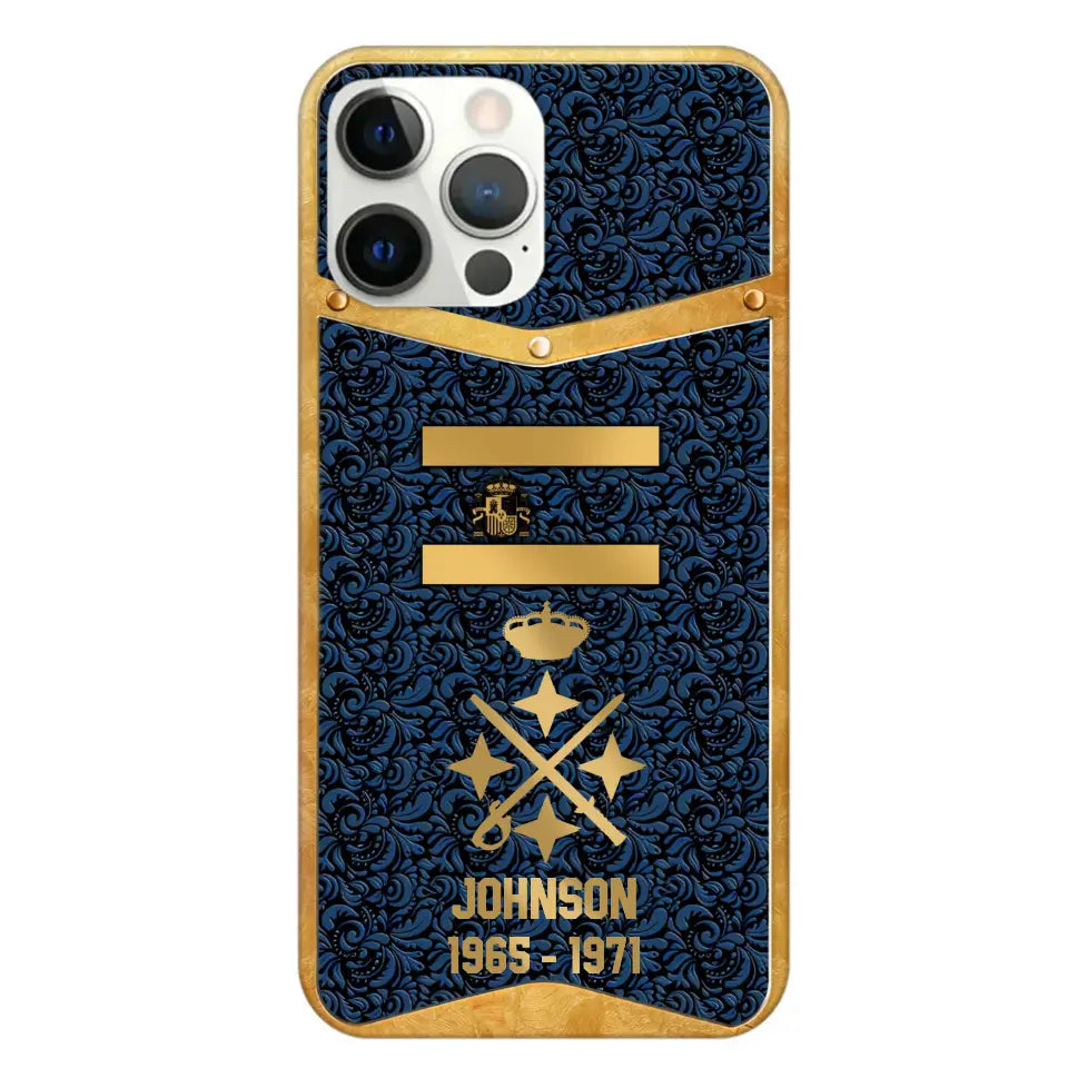 Personalized Royal Golden Spanish Veteran Phonecase Printed 67