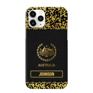 Personalized Australian Veterans Camo Golden Phone Case QTDT0807