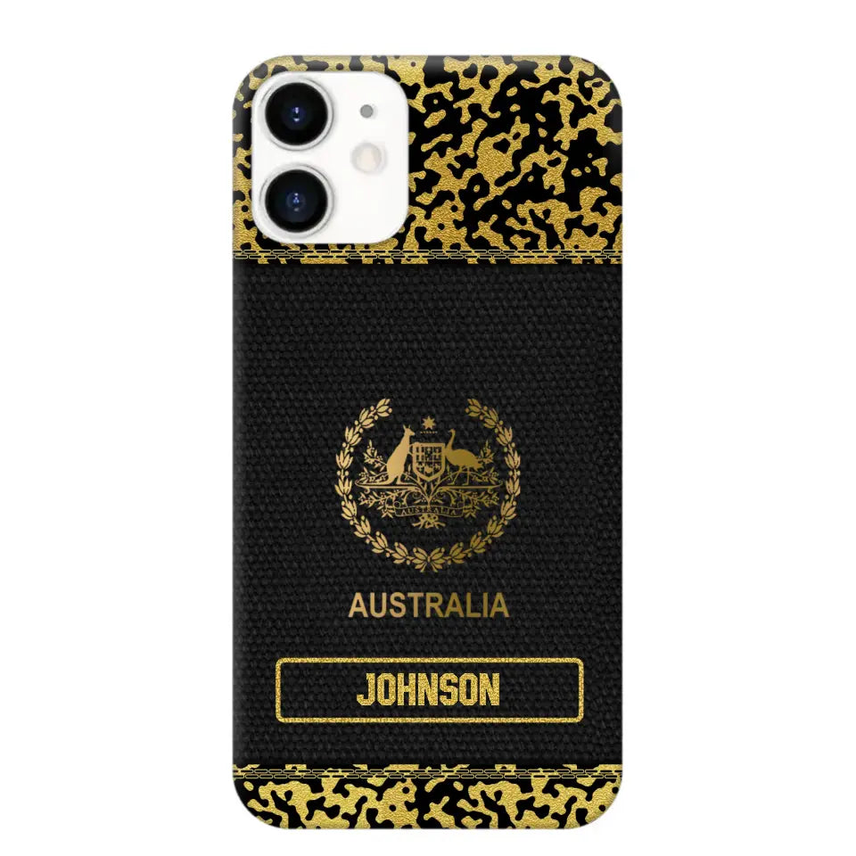 Personalized Australian Veterans Camo Golden Phone Case QTDT0807