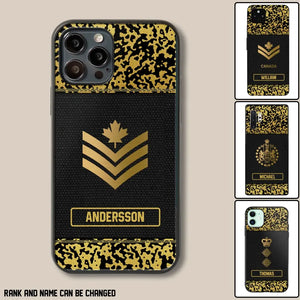 Personalized Canadian Veterans Camo Golden Phone Case QTDT0807