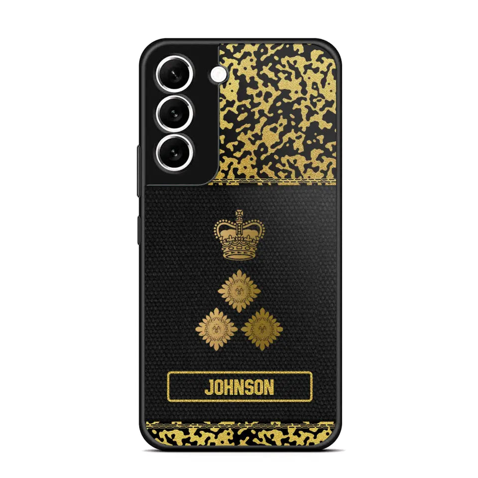 Personalized British Veterans Camo Golden Phone Case QTDT0807