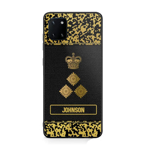 Personalized British Veterans Camo Golden Phone Case QTDT0807