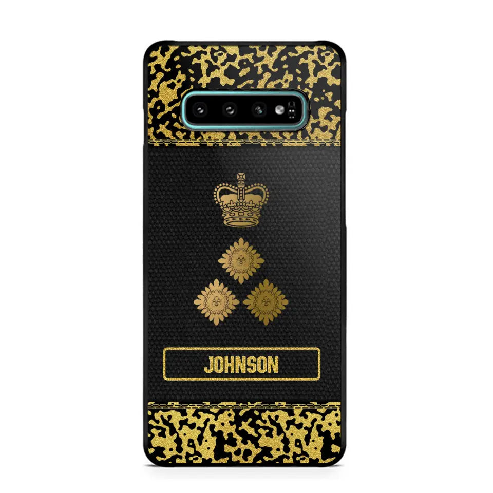 Personalized British Veterans Camo Golden Phone Case QTDT0807