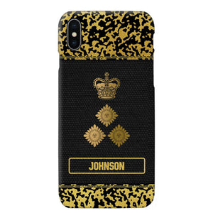 Personalized British Veterans Camo Golden Phone Case QTDT0807