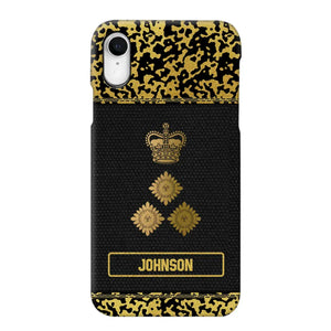 Personalized British Veterans Camo Golden Phone Case QTDT0807