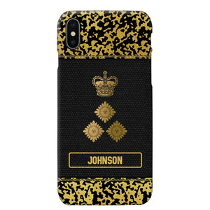 Personalized British Veterans Camo Golden Phone Case QTDT0807