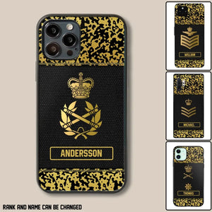 Personalized British Veterans Camo Golden Phone Case QTDT0807