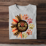 Personalized Sunflower Fall Season Dog Mom Art Custom Dog Name Tshirt