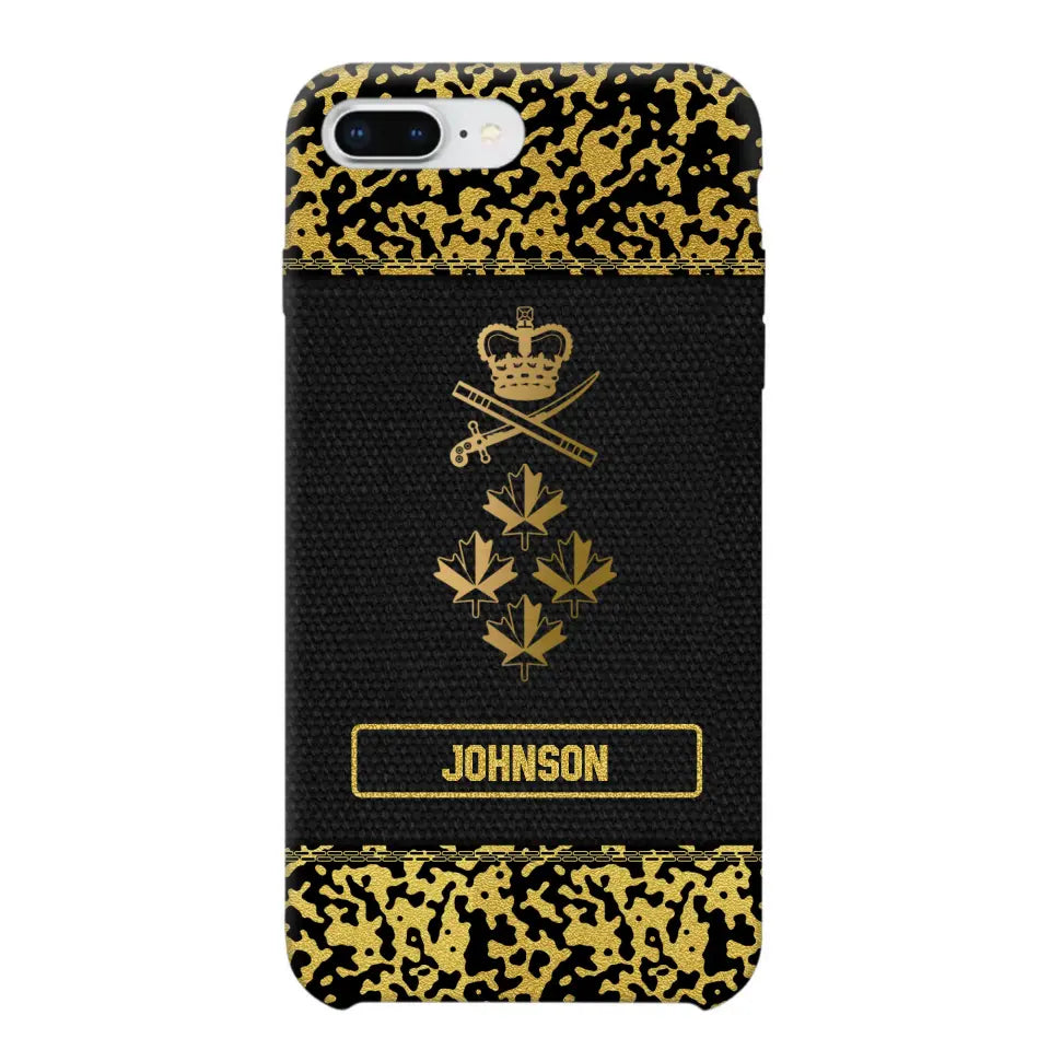 Personalized Canadian Veterans Camo Golden Phone Case QTDT0807