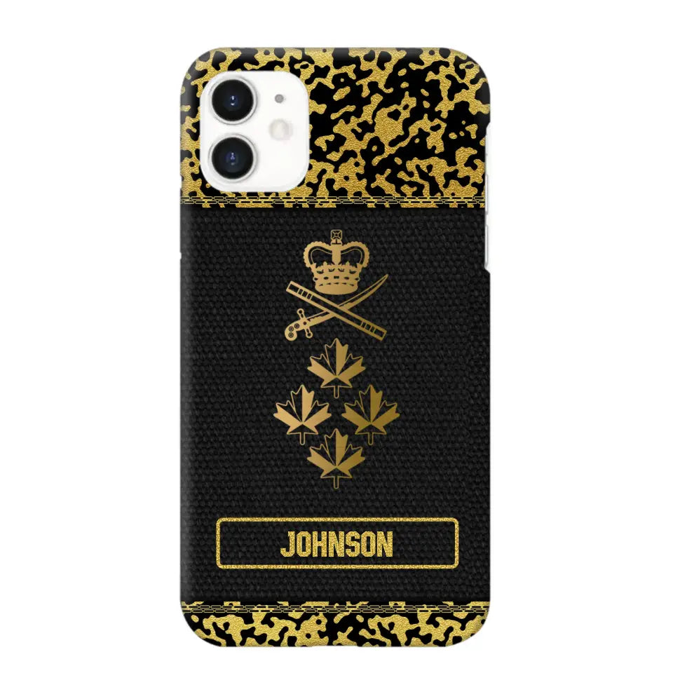 Personalized Canadian Veterans Camo Golden Phone Case QTDT0807