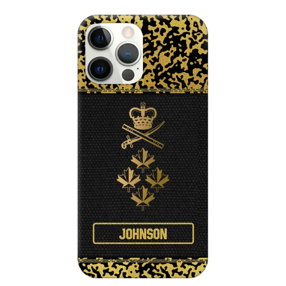 Personalized Canadian Veterans Camo Golden Phone Case QTDT0807