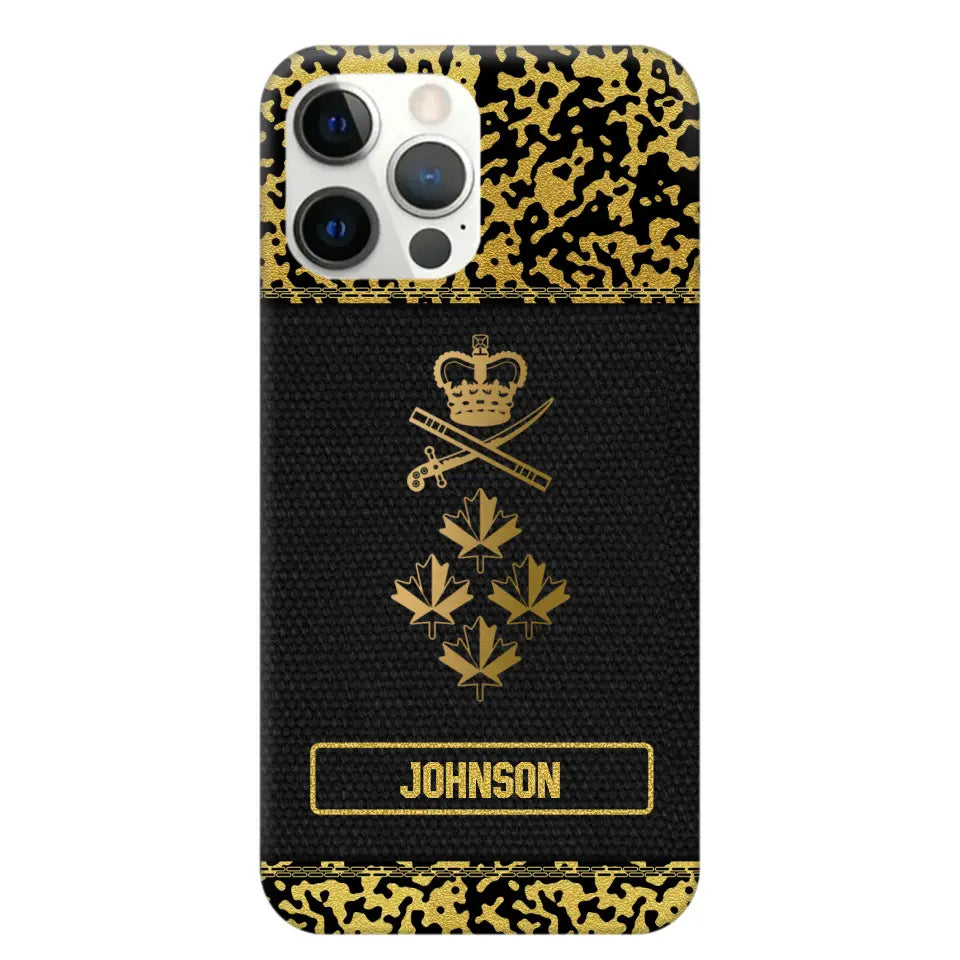 Personalized Canadian Veterans Camo Golden Phone Case QTDT0807