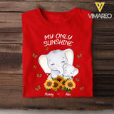 Personalized My Only Sunshine Elephant Mommy Sunflowers T-shirt Printed PNKVH0407