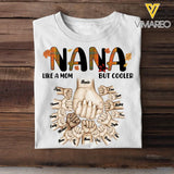 Personalized Nana Like A Mom But Cooler Hands with Kid Name Fall Season Maple Leaves T-shirt Pritned 23JUL-PN08