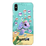 Personalized Auntie Turtle Colorful With Kids Phone Case Printed QTHN1007