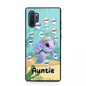 Personalized Auntie Turtle Colorful With Kids Phone Case Printed QTHN1007