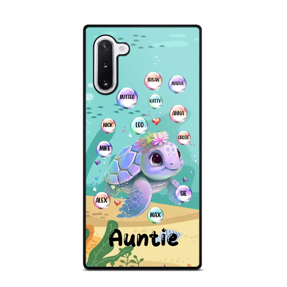 Personalized Auntie Turtle Colorful With Kids Phone Case Printed QTHN1007