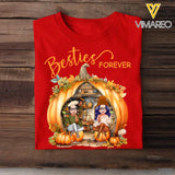 Personalized Besties Forever Fall Season Pumpkin T-shirt Printed MTHQ1007