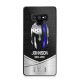 Personalized US Flag Law Enforcement Thin Blue Line Department Phone Case Printed 23JUL-PD12