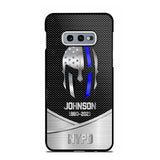 Personalized US Flag Law Enforcement Thin Blue Line Department Phone Case Printed 23JUL-PD12