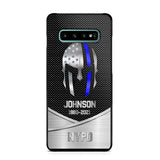 Personalized US Flag Law Enforcement Thin Blue Line Department Phone Case Printed 23JUL-PD12