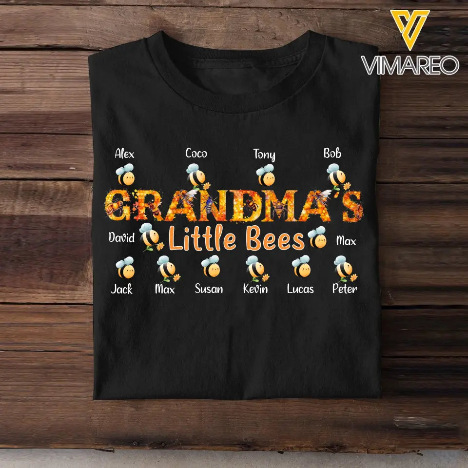 Personalized Grandma's Little Bees with Kid Names T-Shirt Printed HTHKVH1407