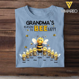 Personalized Grandma's Reason to Bee Happy & Kid Names T-Shirt Printed 23JUL-KVH12