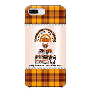 Personalized Life Is Better With Cats Fall Season Cat Lovers Phonecase Printed PNPVD1407