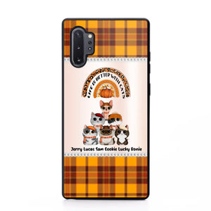 Personalized Life Is Better With Cats Fall Season Cat Lovers Phonecase Printed PNPVD1407