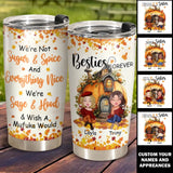 Personalized Besties Forever We're Not Suger & Spice And Everything Nice Fall Season Pumpkin Tumbler Printed 23JUL-PVD18