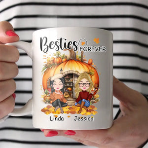 Personalized Fall Season Pumpkin Besties Forever White Mug Printed 23JUL-PVD18