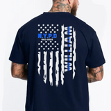 Personalized Police Department US Flag T-shirt Printed 23JUL-KVH21