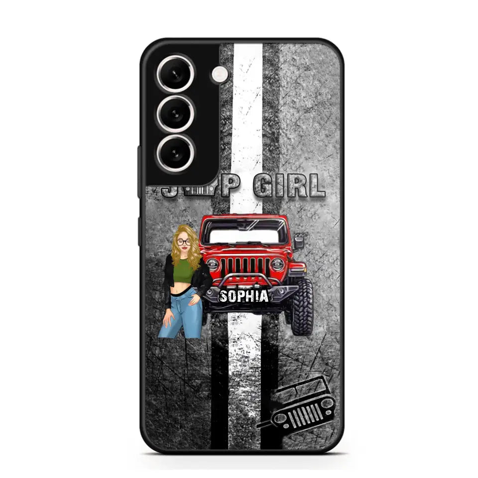 Personalized Jeep Girl with Name Phonecase Printed HTHHN2407