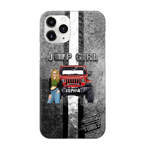 Personalized Jeep Girl with Name Phonecase Printed HTHHN2407