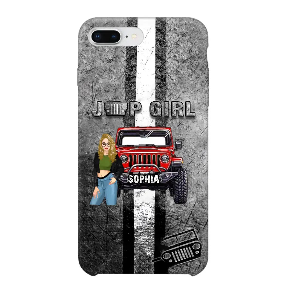 Personalized Jeep Girl with Name Phonecase Printed HTHHN2407