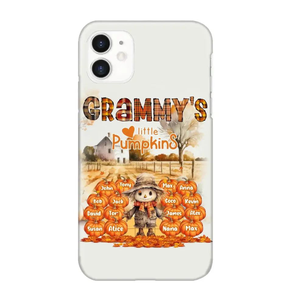 Personalized Fall Season Grandma's Little Pumpkins Scarecraw & Kid Names Phonecase Printed HTHPD2607