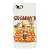 Personalized Fall Season Grandma's Little Pumpkins Scarecraw & Kid Names Phonecase Printed HTHPD2607